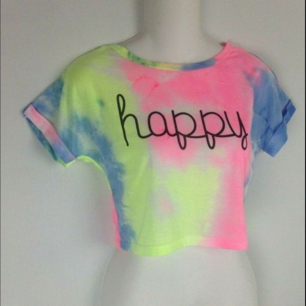 ♥ Multicolor Tie n Dye Cropped t-shirt ♥